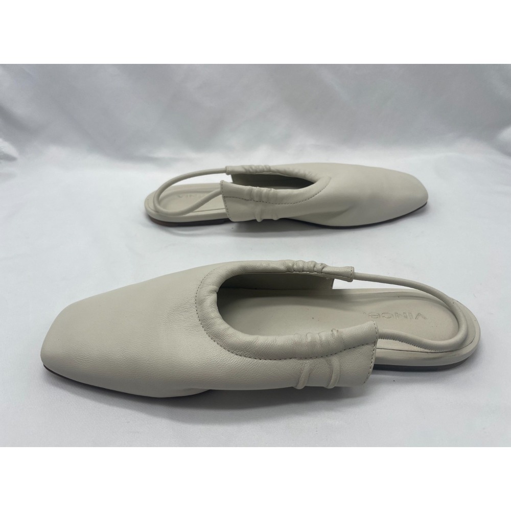 Vince Cadya Square Toe Slingback Flat Womens Cream 8.5M 38.5 - Picture 7 of 11